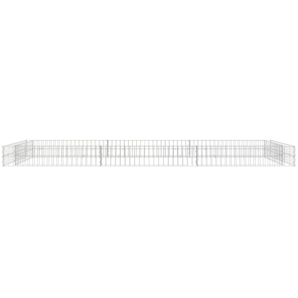 Aiuola rialzata in gabbione di acciaio zincato 300 x 100 x 20 cm Argento 02_0039894