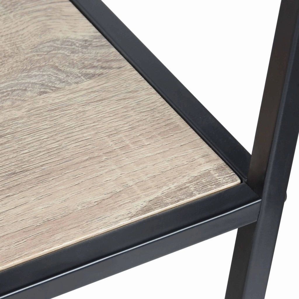 Libreria industriale in metallo ed effetto legno, 5 livelli, marrone