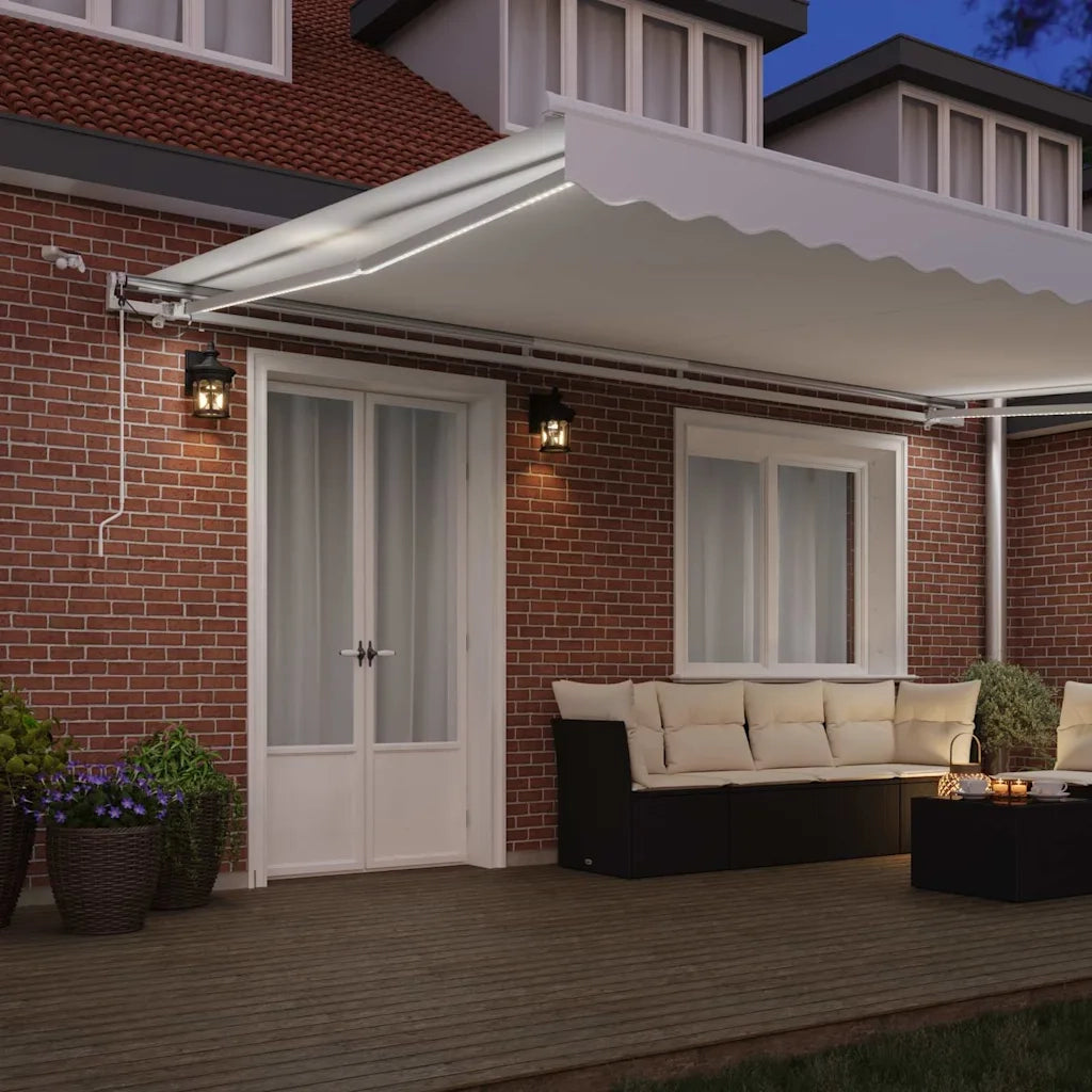 Tenda Retrattile Bianco 500 × 350 cm Poliestere e Metallo 3331536