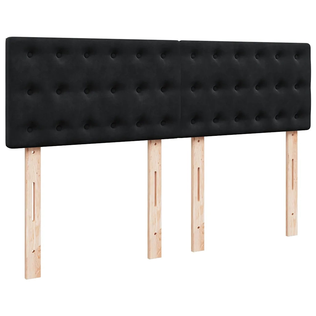 Giroletto a Molle con Materasso Nero 160x200 cm in Velluto