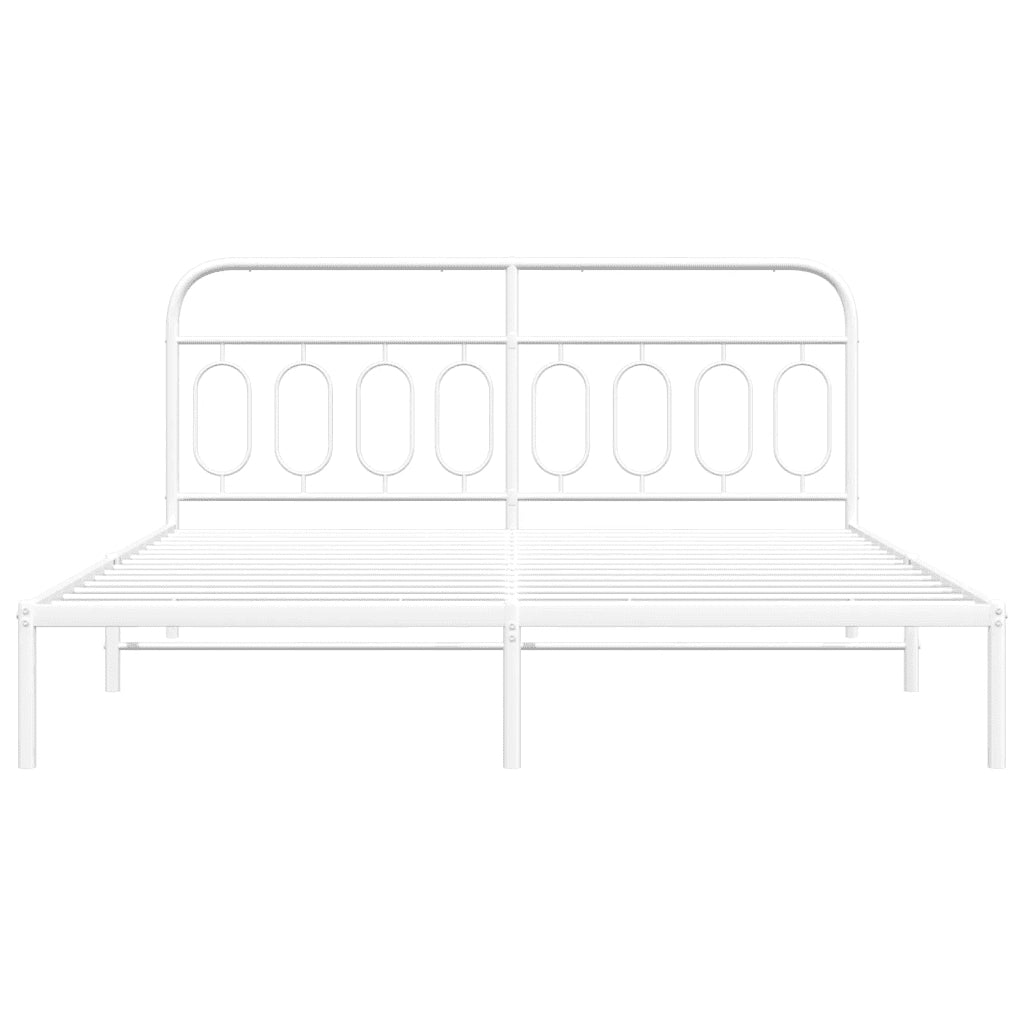 Giroletto con Testiera Metallo Bianco 193x203 cm 377172