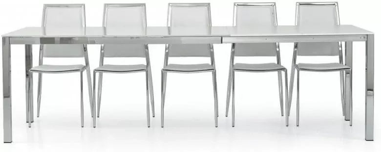 Tavolo moderno allungabile metallo e vetro 160x90x76h - Mobili 2G