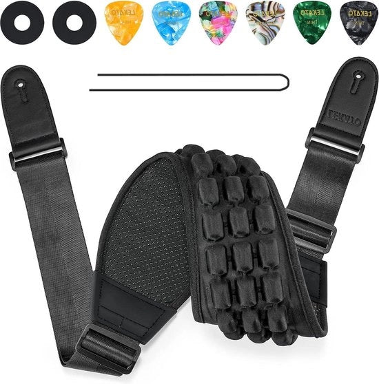 Rimovibile 3D giroscopio per chitarra - fascia regolabile da 122 cm a 144 cm - neoprene - 35 pollici - accessorio chitarra con plettro - slot - corda.