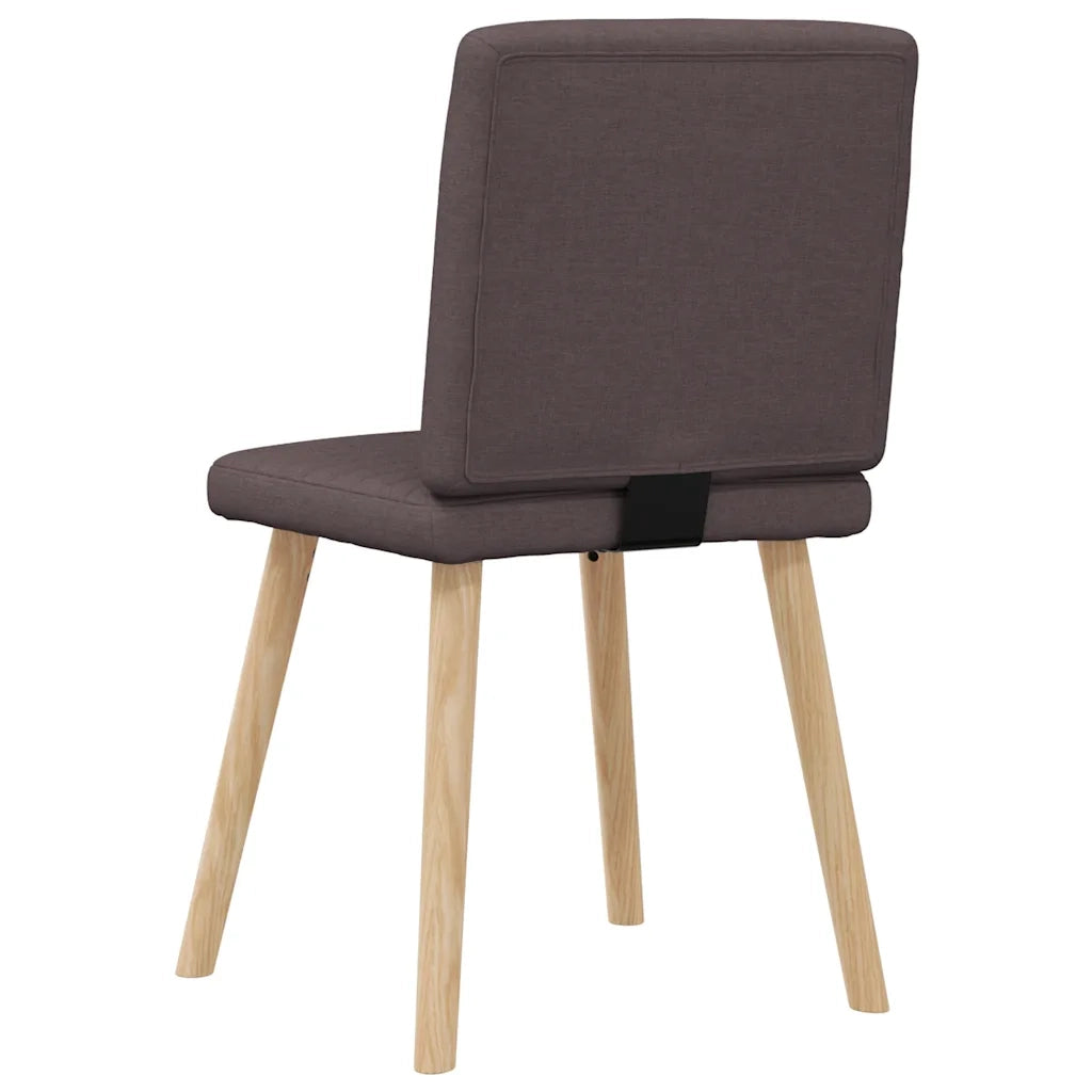 Sedie da Pranzo 4 pz Marrone Scuro in Tessuto 3315278