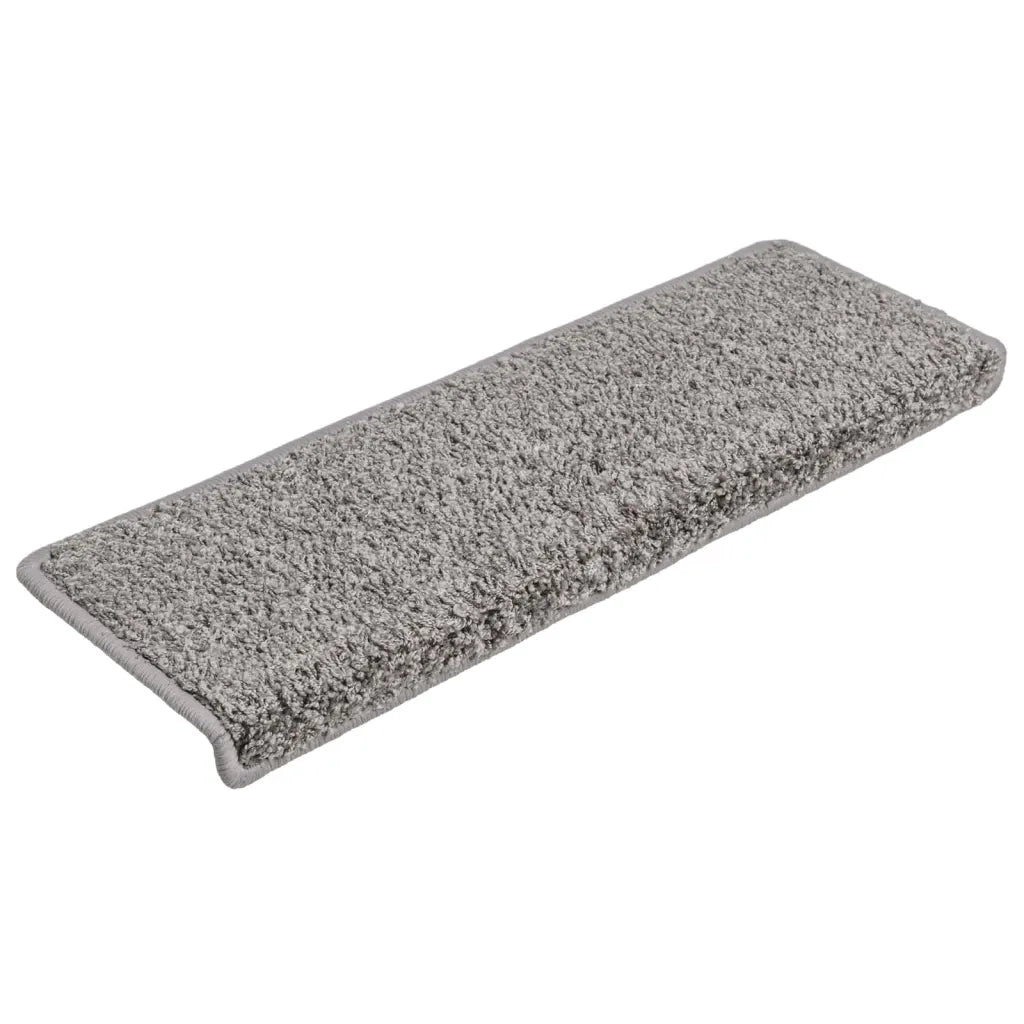 Tappetini per scale 15 pz 65x21x4 cm Grigio Bordo rettangolare 134575