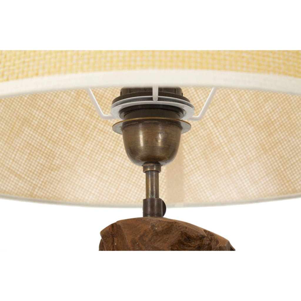 Lampada da Tavolo VKH119, Marrone, Legno, 35x35x69 cm
