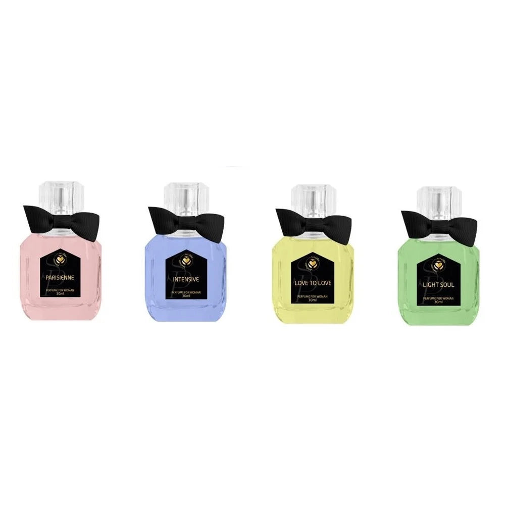 Trade Shop - Set 24pz Profumo Donna 30ml Tappo A Forma Di Papillon Pastel In 4 Diverse Fragranze 032732 -