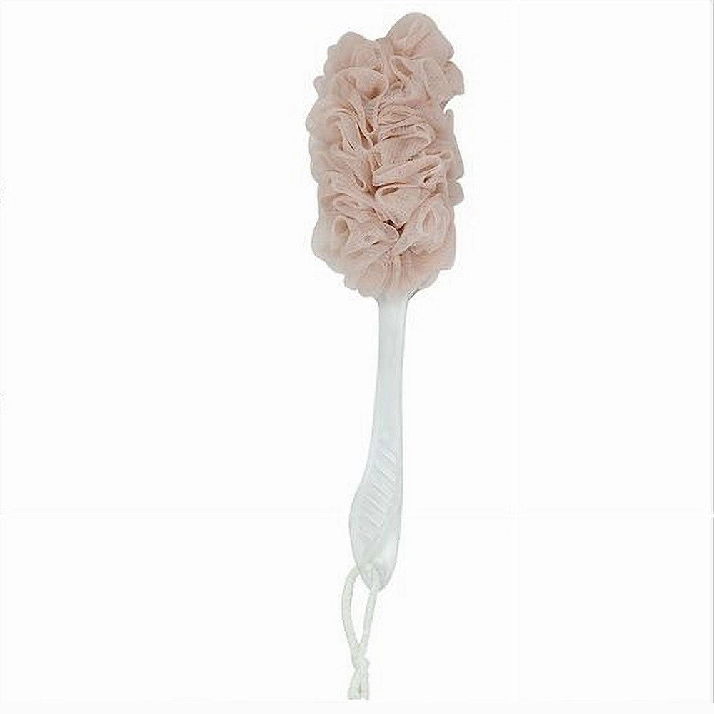 Trade Shop - Spazzola Lavaschiena Esfoliante Bagno Doccia Spugna Rosa Manico Scrubber 79601 -