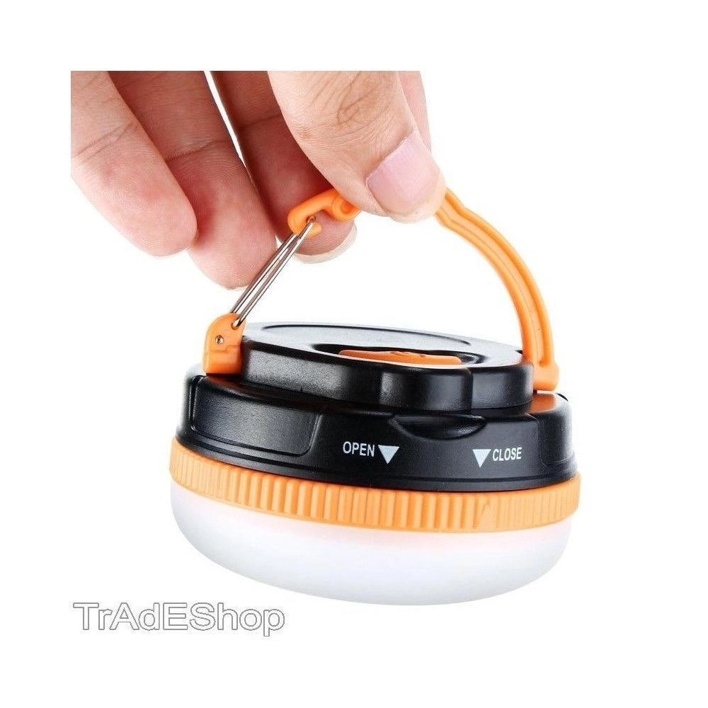 Trade Shop - Lanterna Luce Led Portatile Tascabile Per Campeggio Pesca Gancio Con Calamita -