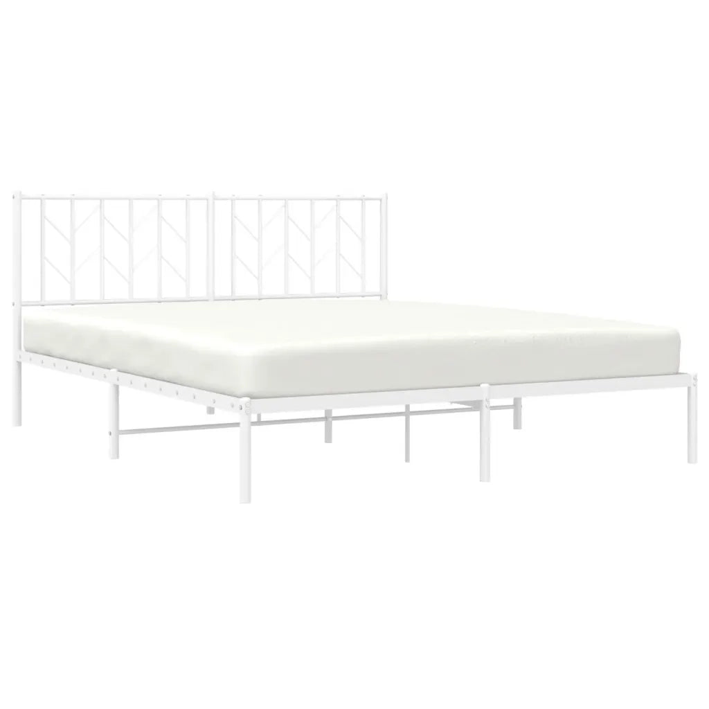 Giroletto con Testiera Metallo Bianco 160x200 cm 374489
