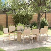 Set da Pranzo per Giardino 9 pcs Beige polyrattan 3365429