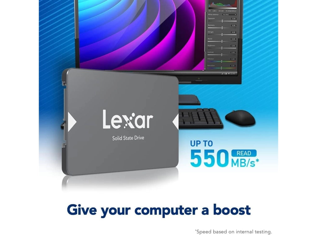 Lexar NS100 da 512GB SSD SATAIII 2.5 Pollici ideale per PC Portatile Desktop - Disco allo Stato Solido Come nuovo Poche Ore di vita