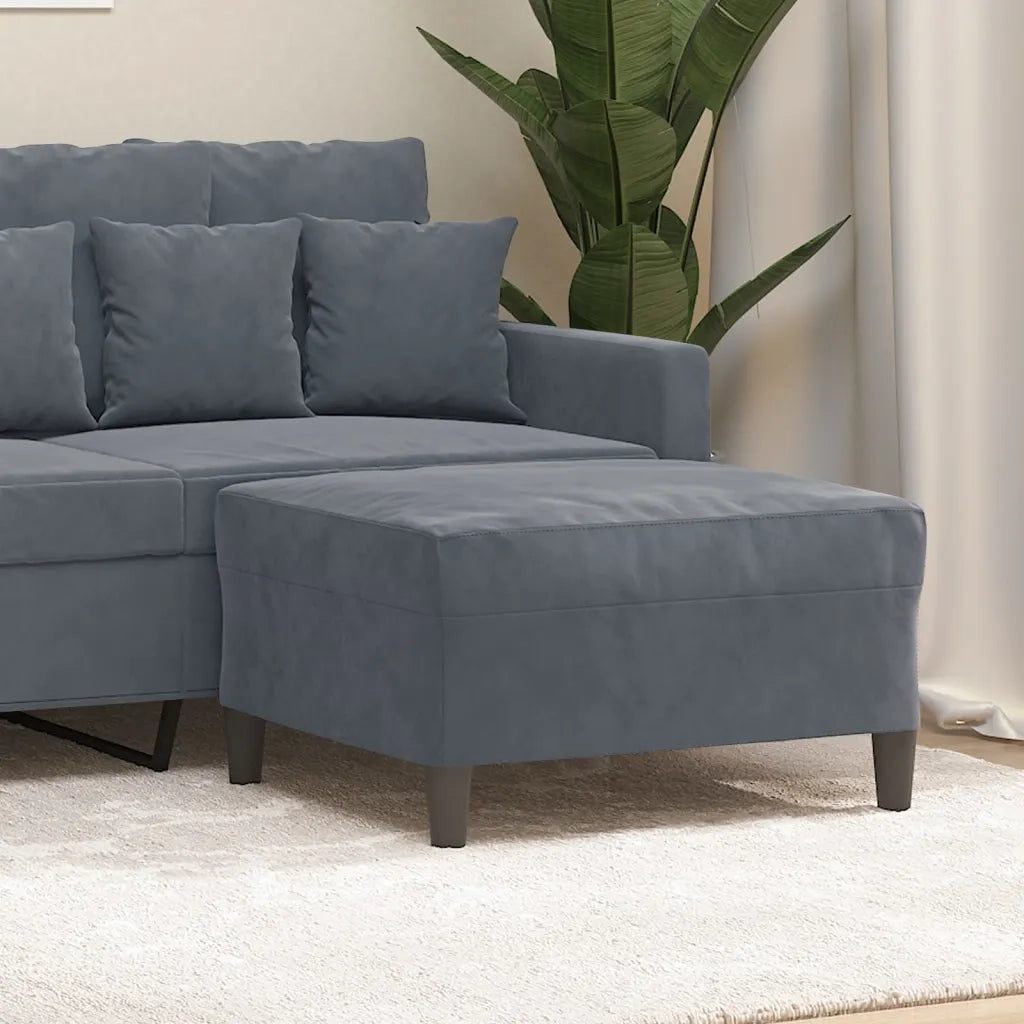 Poggiapiedi Grigio Scuro 70x55x41 cm in Vellutocod mxl 78629