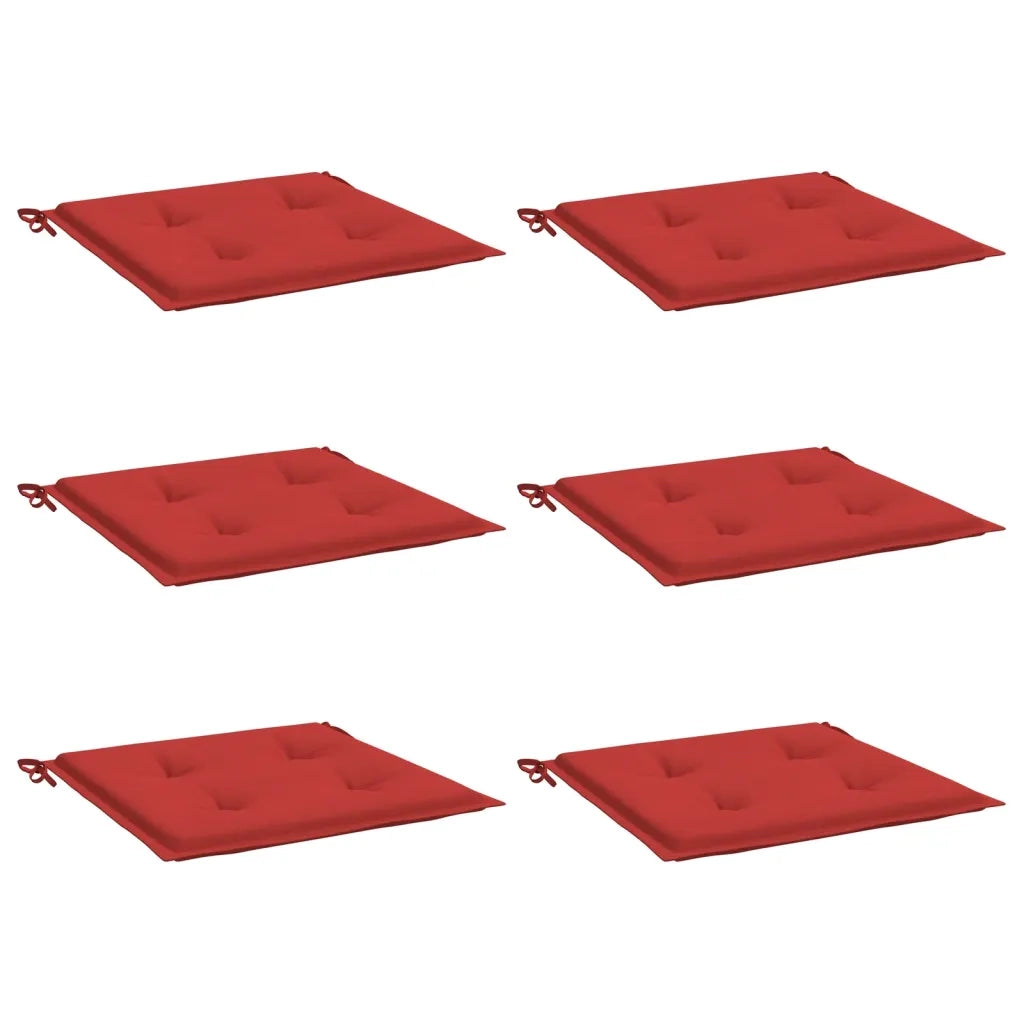 Cuscini per Sedie da Giardino 6 pz Rossi 50x50x3 cm in Tessuto cod mxl 54889