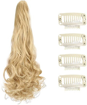 Pruica per capelli clip-in, 4 pezzi, capelli lunghi e ondulati, naturale, resistenti al calore, materiale di alta qualità, 4 pezzi, colore luce miele.