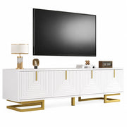 Mobile TV 160x38x44.5 cm; ante strutturate con ampio spazio; truciolare; bianco