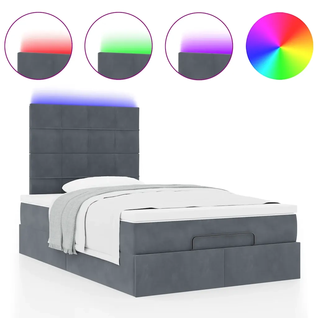 Struttura Letto Pouf con Materassi 80x200 cm Velluto 3314307