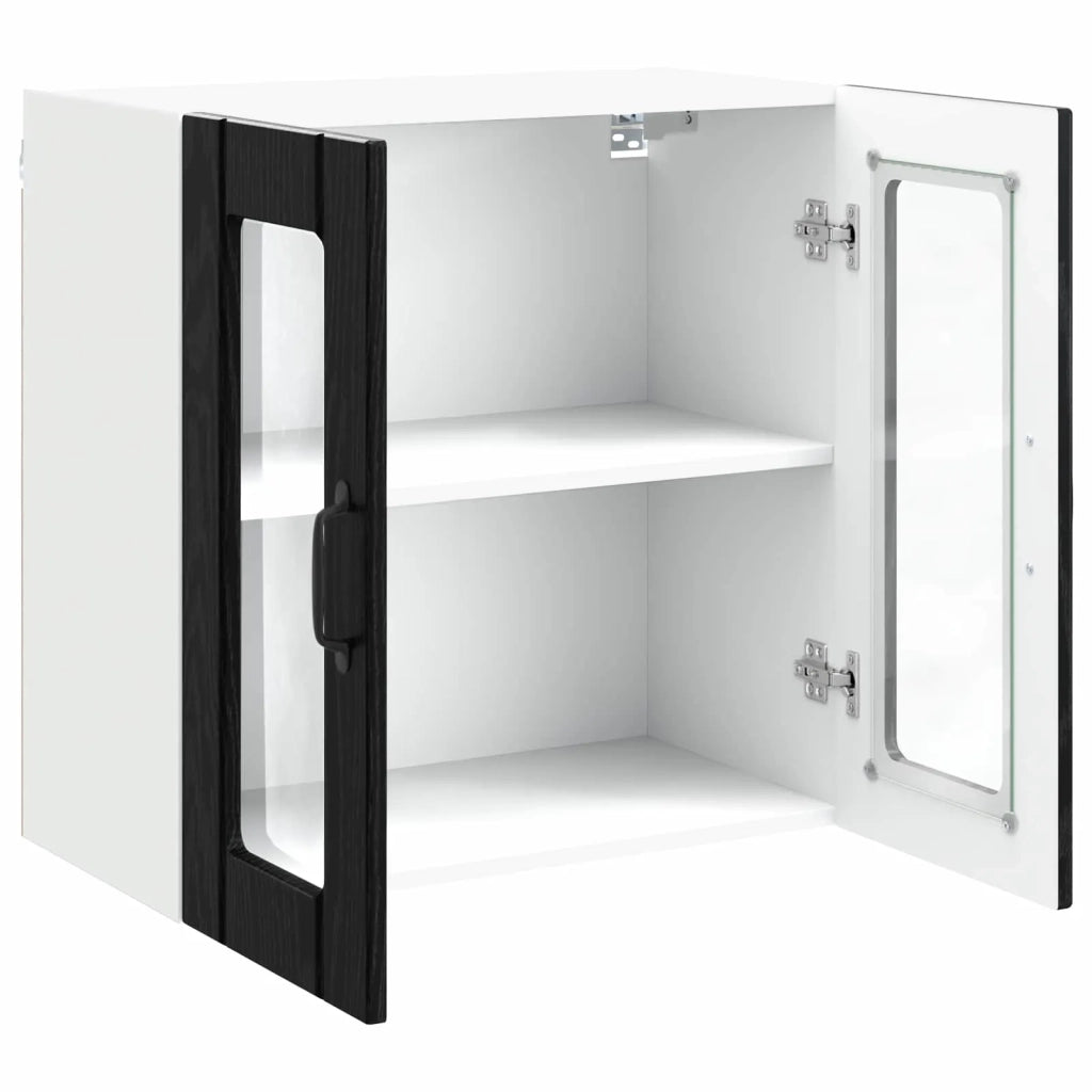 Mobile in vetro da parete LUCCA Rovere Nero 60 x 31 x 60 cm 8003823