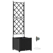 Fioriere | Cassetta per fiori | Vaso da giardino Nero 40 x 40 x 142 cm Plastica