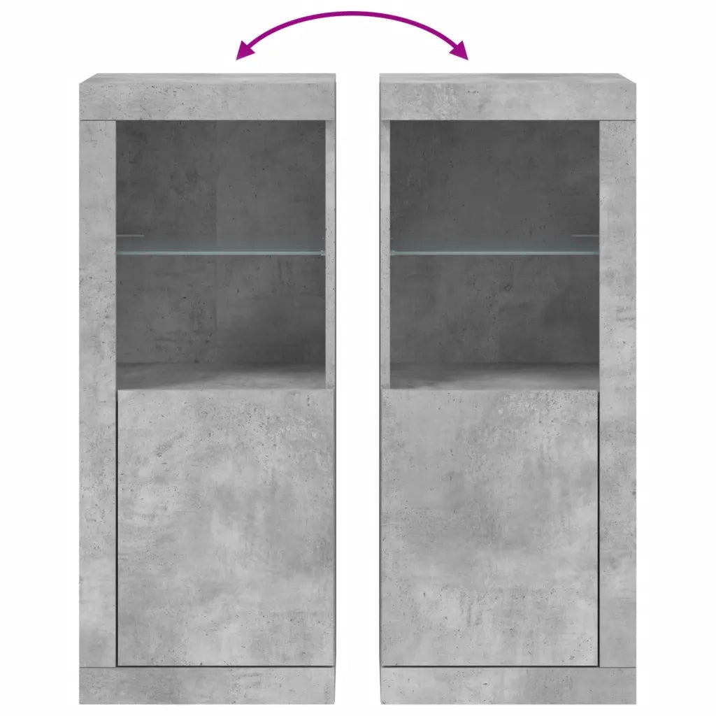 Credenza con Luci LED Grigio Cemento 41x37x100 cm 836647