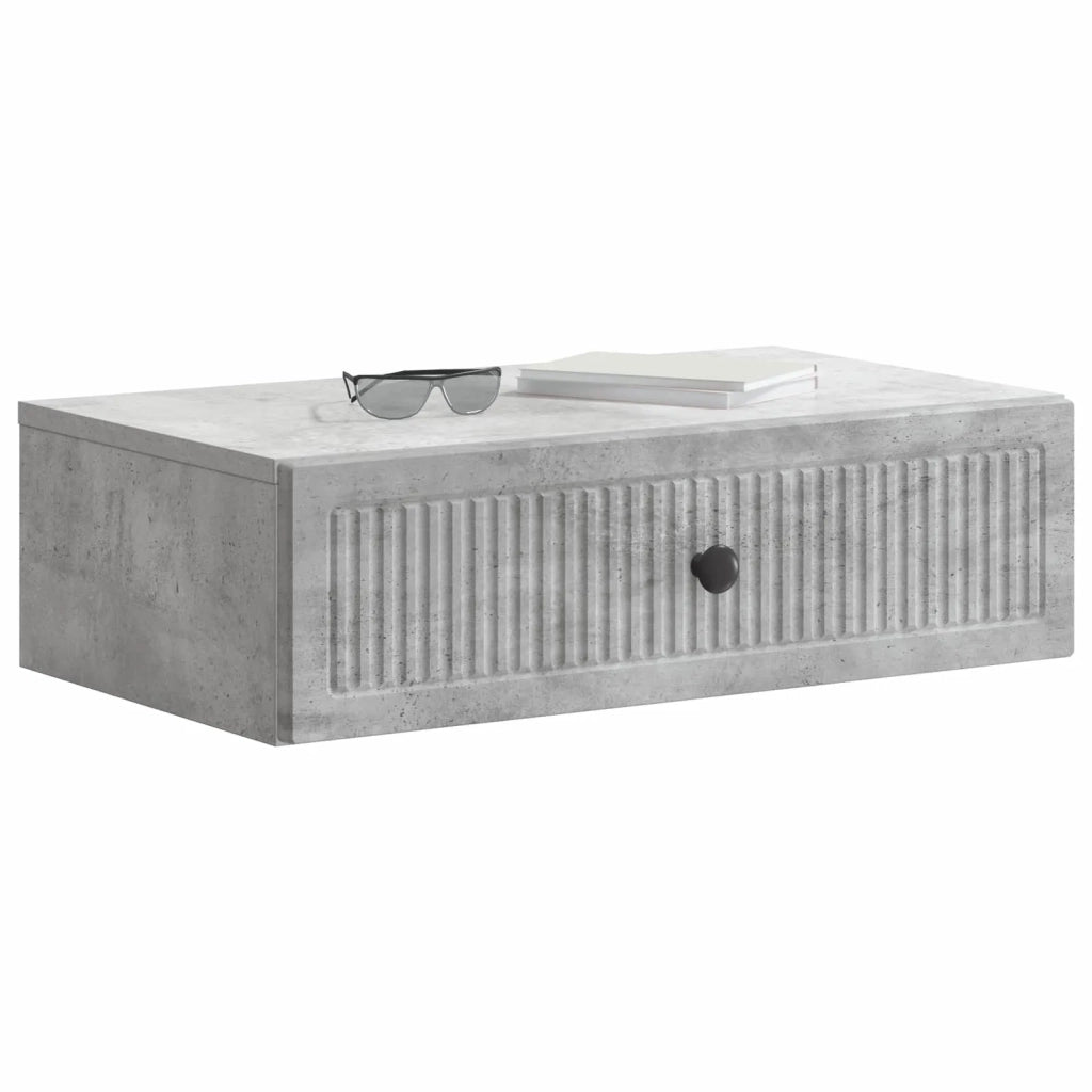 Tavolino da Parete Laterale Grigio Cemento 59 x 34,5 x 17 cm 897978