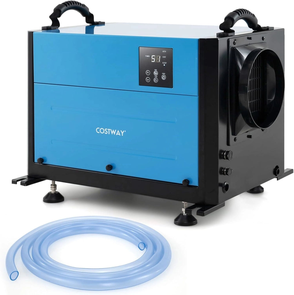 58,5/73,5 L Deumidificatore Commerciale, Deumidificatore Industriale con 3 Modalità e Timer 24H, Sbrinamento Automatico per Cantina Magazzino (58,5 L/giorno Nero)