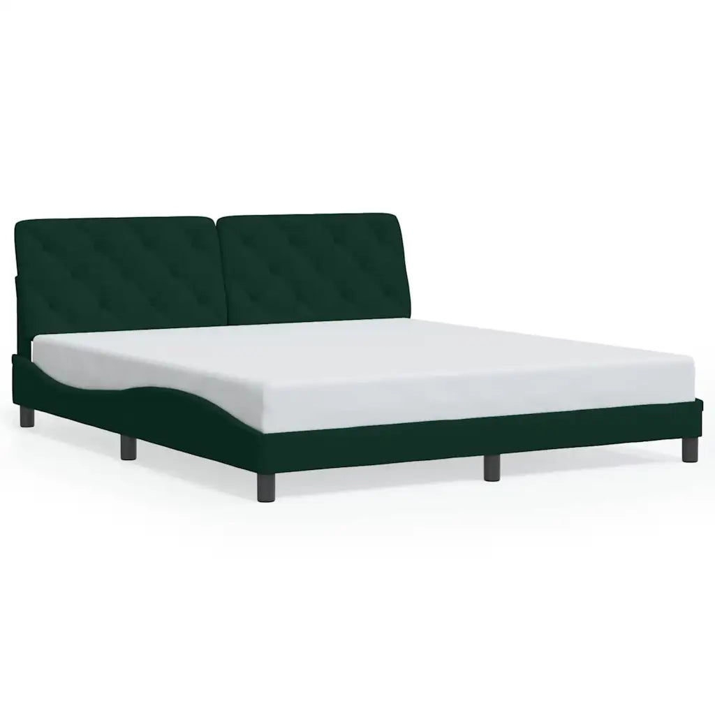 Giroletto senza Materasso Verde Scuro 180x200 cm in Velluto 3207938