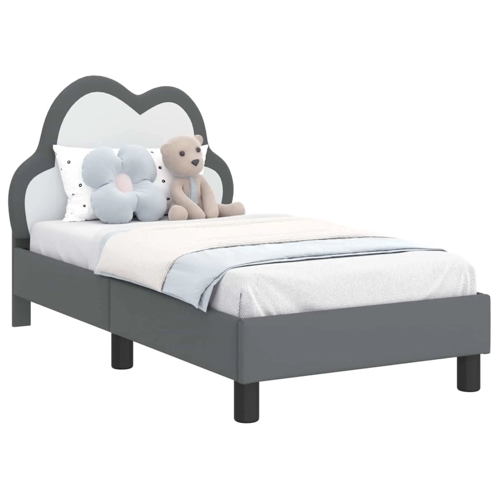 Struttura letto per bambini con testata Grigio Chiaro PU