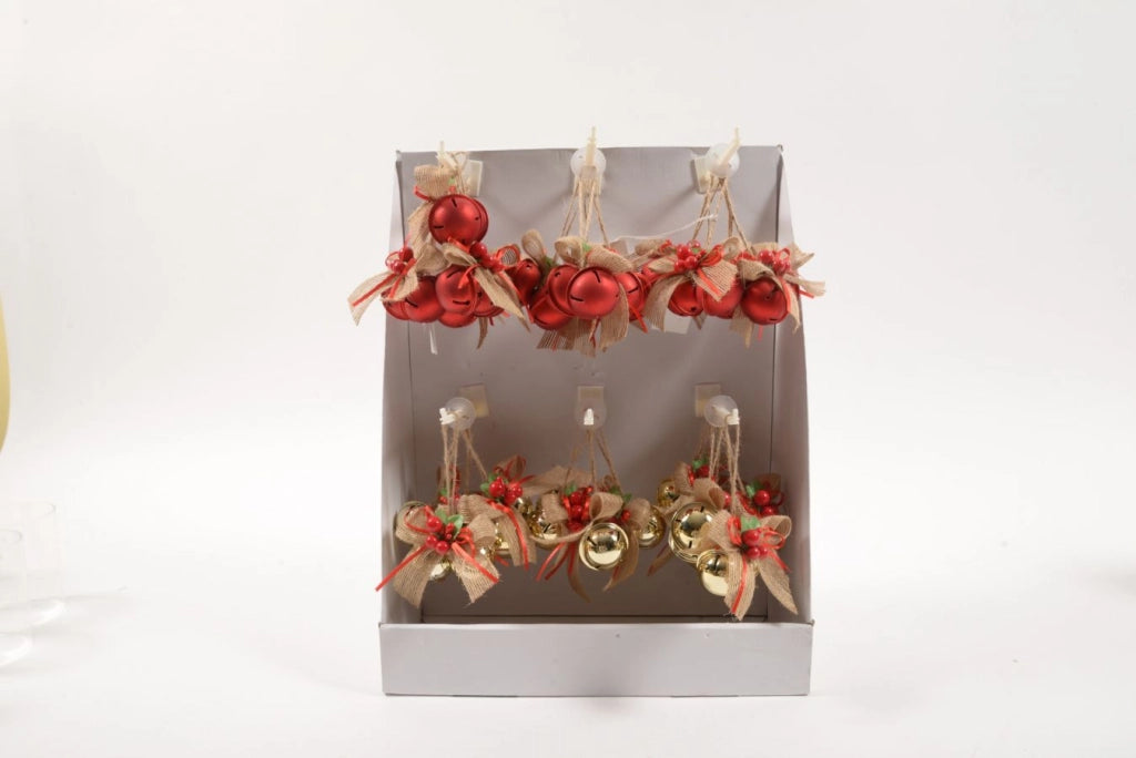 Pendente fiocco con campanelle oro o rosso prezzo caduno