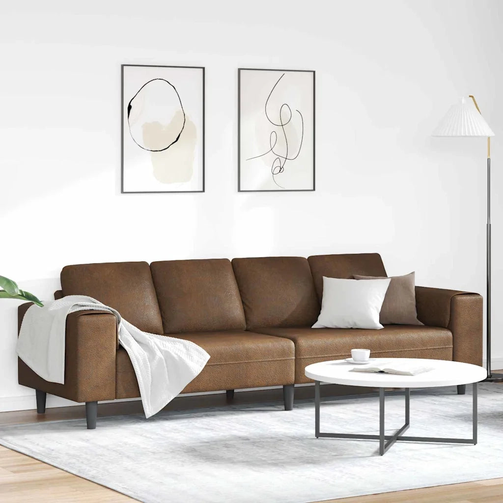 Set di divani Marrone Pelle scamosciata sintetica