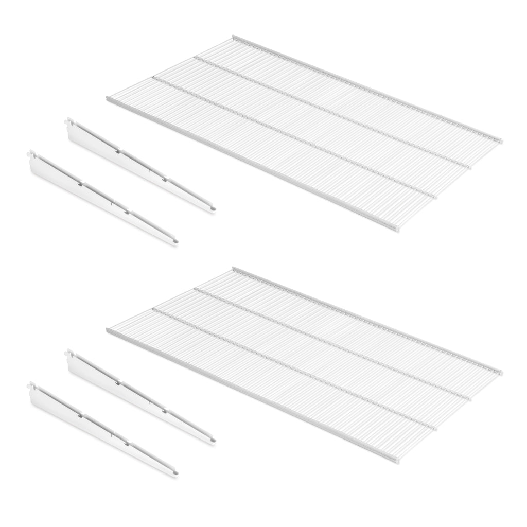 Emuca Ripiani in filo metallico e staffe Jagmet, Verniciato bianco, Acciaio, 1 kit