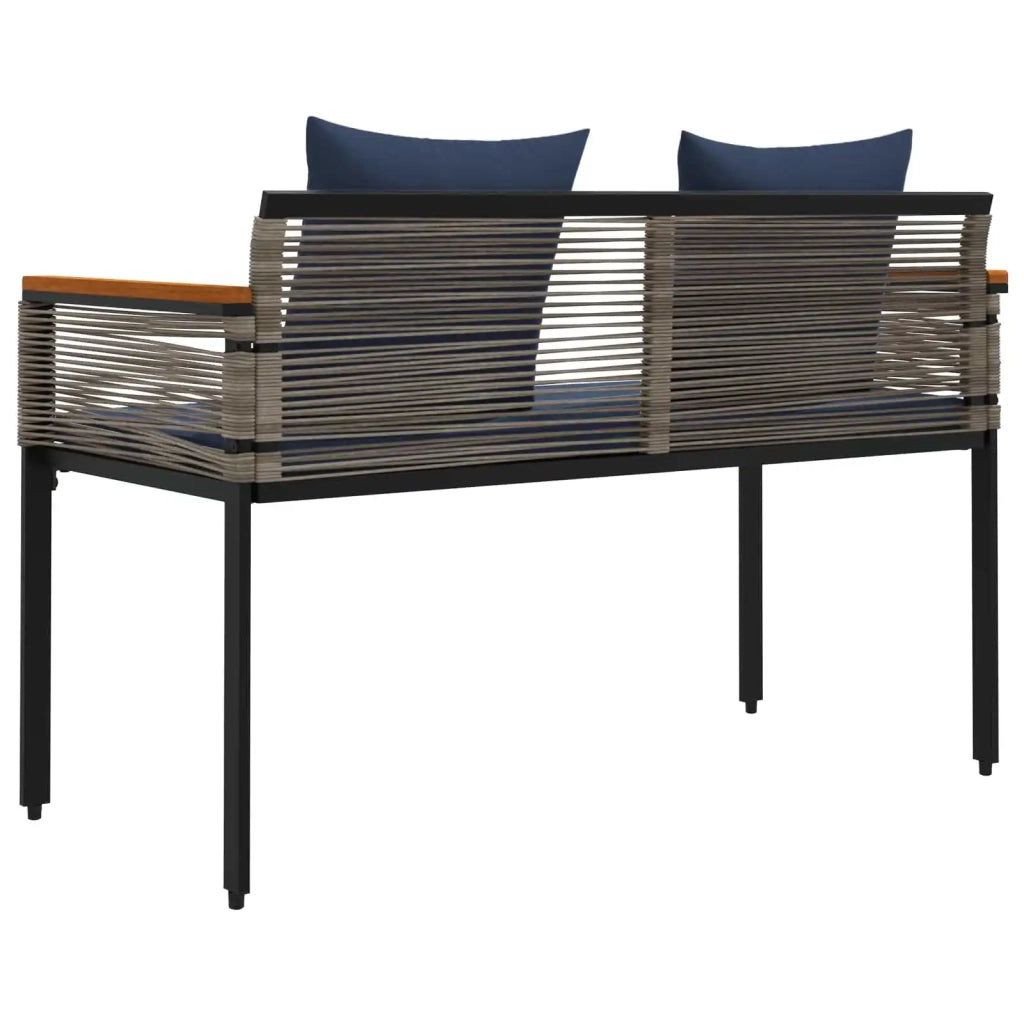 Panchina da esterno Grigio e Blu Navy 117 x 54 x 74.5 cm 42025241