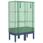 Fioriere | Cassetta per fiori | Letto Rialzato con Copertura Serra Effetto Rattan 80x40x140 cm
