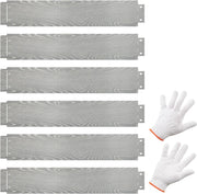 Bordatura da Giardino 6 M, Set di 6 Bordi per Aiola 110 x 20 cm in Metallo Zincato con un Paio di Guanti, Recinzione Flessibile e Forma Regolabile