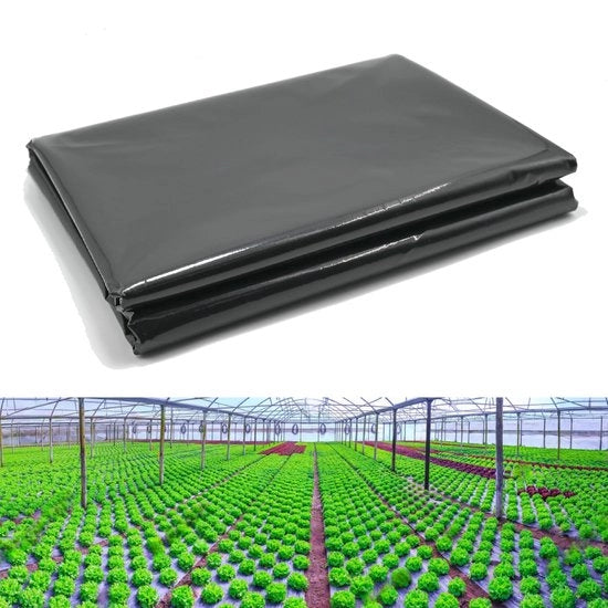 Foglia di Polietilene Zwart, 2m x 10m - Foglia di Costruzione Zwart - Resistente alle Scalfitture e Impermeabile - Foglia Plastica 4mil per Copertura del Suolo, per l'Esterno e l'Interno e per il Controllo delle Erbacce