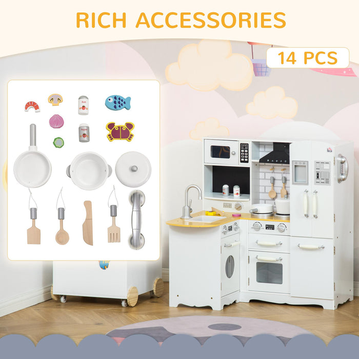 Cucina Giocattolo per Bambini 82x65x87 cm in Legno Bianco