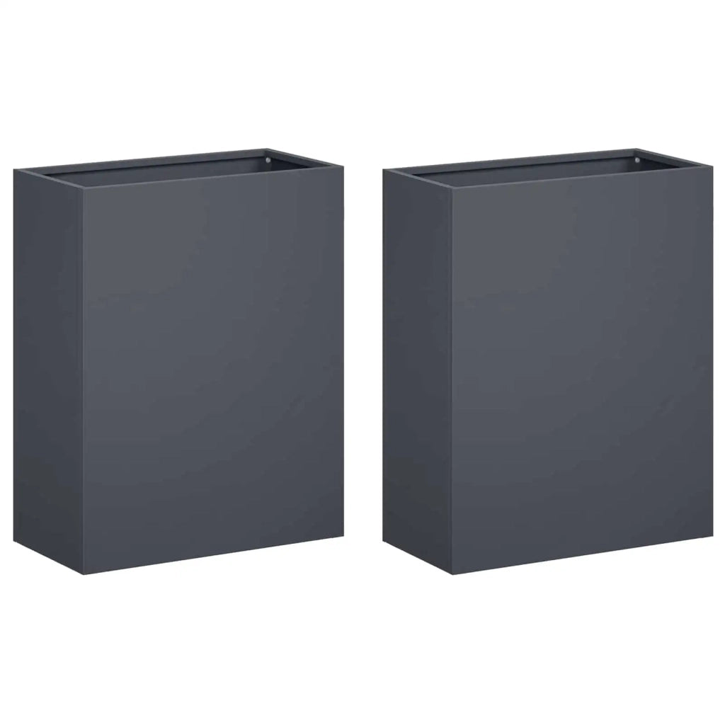 Vaso da giardino 2 pz Antracite 40 x 20 x 40 cm 8005405