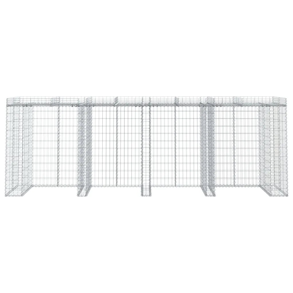 Parete Gabbioni Bidone Spazzatura 350x91x120 cm Ferro Zincatocod mxl 109189
