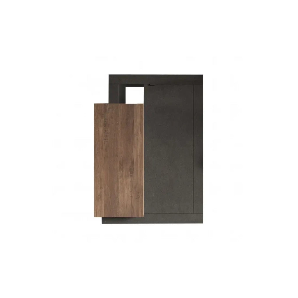 Mobile porta TV con 1 anta e 2 cassetti, collezione DOMI, grigio antracite/quercia scura, per un soggiorno di design.