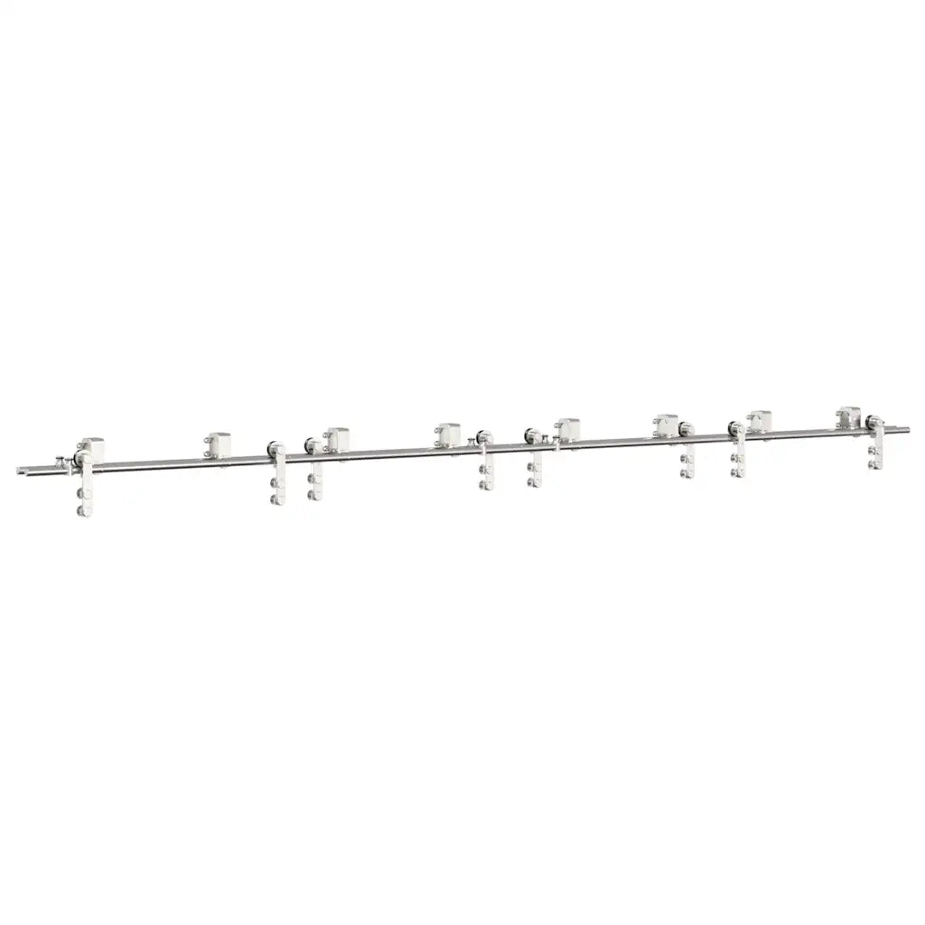 Kit Binari Porta Scorrevole 366 cm Acciaio Inossidabile Argento 3295769