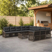 Set Divano da Giardino 12 pz Grigio polyrattan 3436148