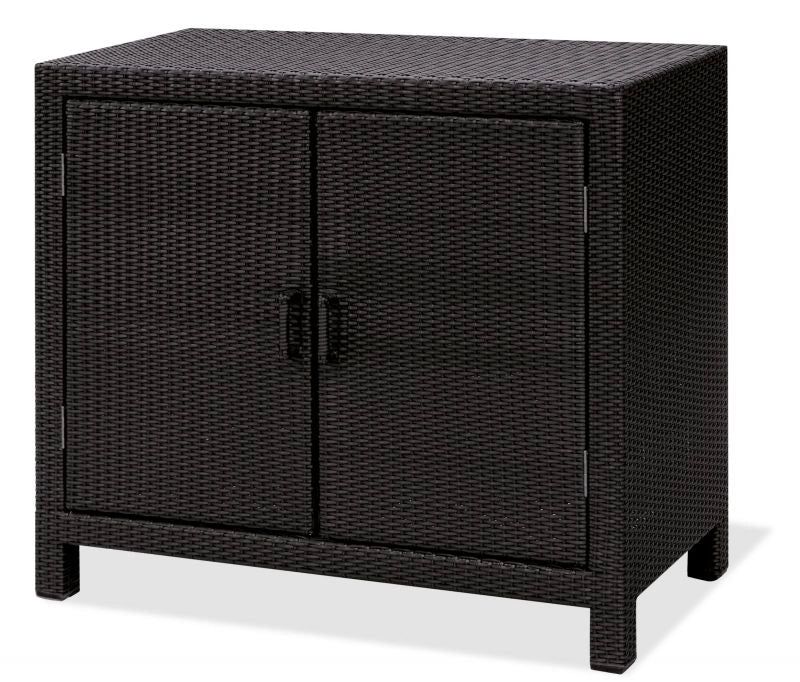 Armadio da esterno in wicker 100x50xH80 cm, con 2 ante e ripiani - Armadio Da Esterno In Wicker 100x50xh80 Cm, Con 2 Ante E Ripiani Colore White (bianco Decapato) Colore: Java, Materiale: wicker