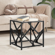 Tavolini con Piano in Vetro Trasparente 2 pz 40x40x41cm Acciaio 845990