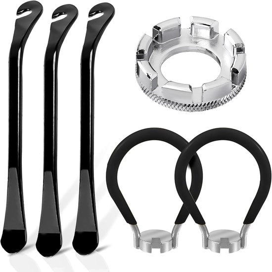 Kit di chiavi per bicicletta, luci per pneumatici bicicletta metallica e 10-15 chiavi a stella universali per pneumatici bicicletta attrezzi in acciaio per il mantenimento e l'aggiustamento delle ruote bicicletta