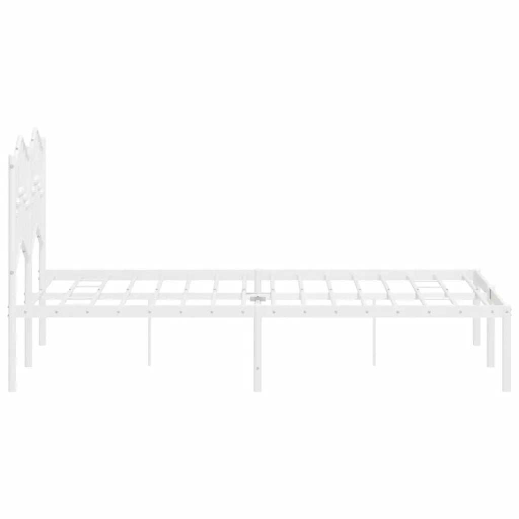 Giroletto con Testiera-Struttura Letto con testiera in Metallo Bianco 120x200 cm 608207