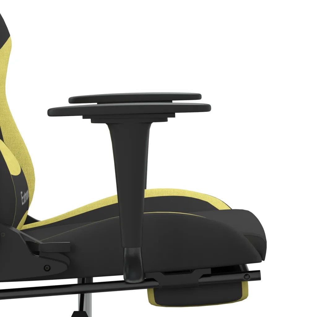 Sedia da Gaming Massaggio e Poggiapiedi Nero e Verde Chiaro cod mxl 76879
