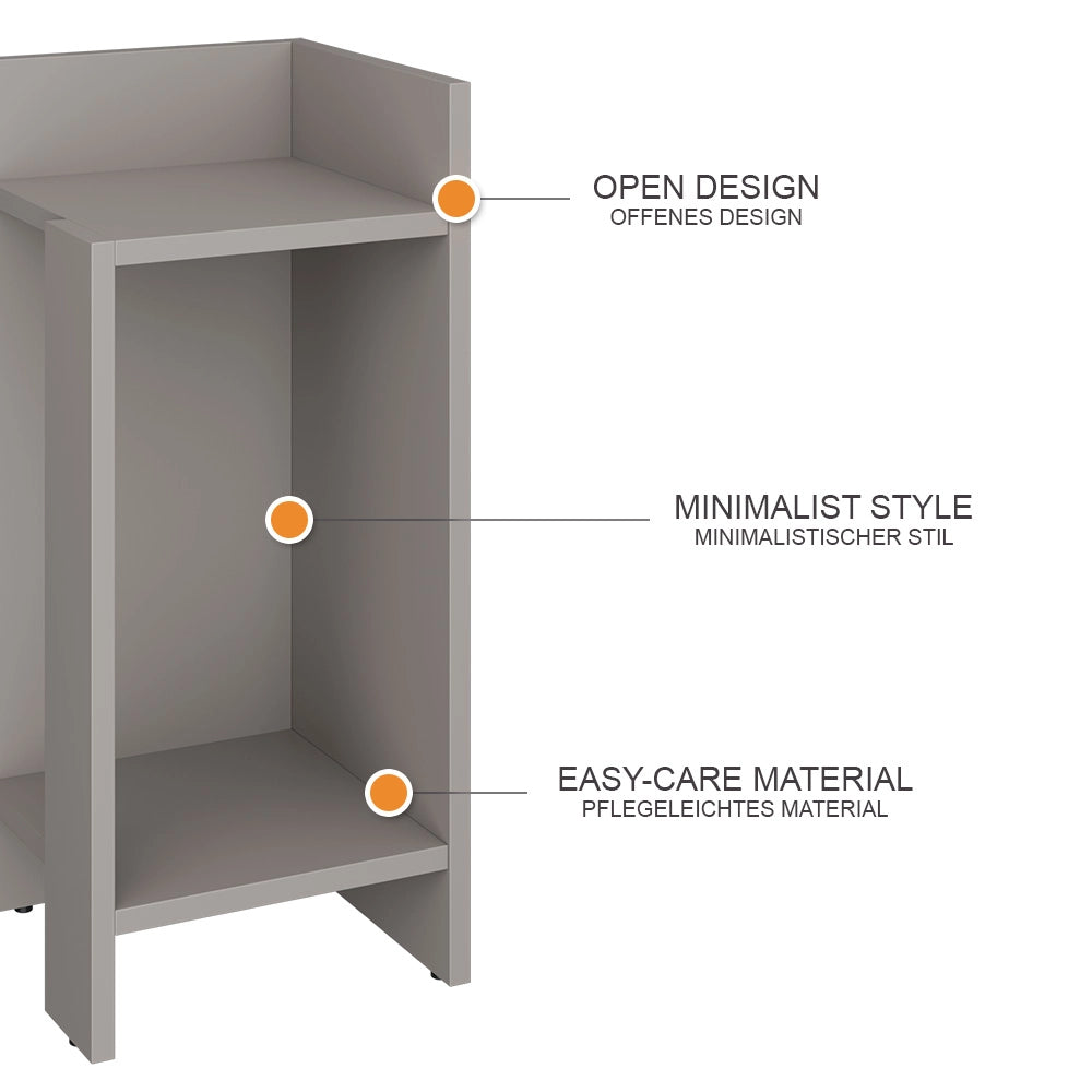 Vicco Comodino camera da letto Grigio 27 x 60 cm