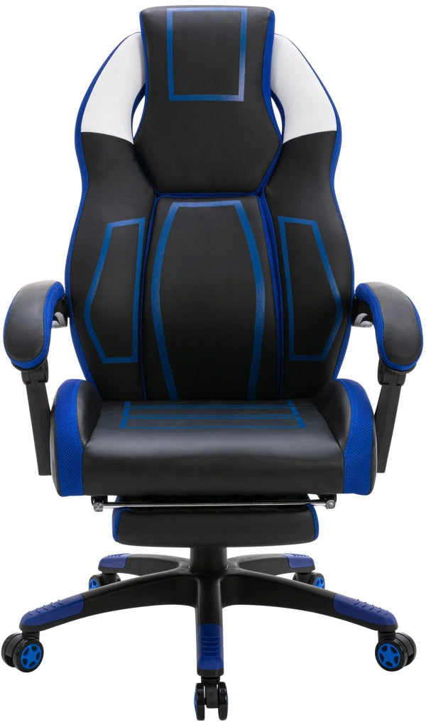 Sedia da ufficio Clovis in similpelle Nero/blu