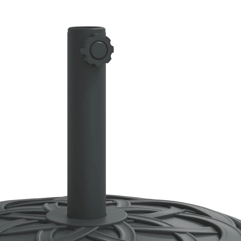 Base rotonda per ombrellone per pali Ø38/48 mm 45 x 31,5 cm stabilità rinforzata design elegante in PE nero 02_0056647