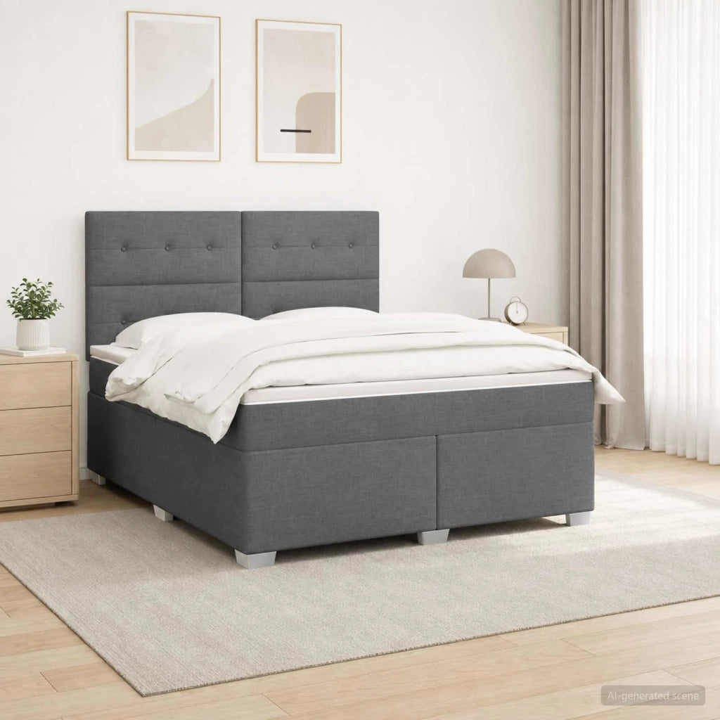 Letto box spring con materasso Grigio Scuro 180 x 200 cm 3454930